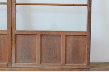 アンティーク建具　大正ロマン　懐かしい雰囲気が漂うガラス戸2枚セット(引き戸)(R-064637)