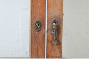 アンティーク建具　大正ロマン　懐かしい雰囲気が漂うガラス戸2枚セット(引き戸)(R-064637)
