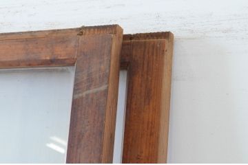 アンティーク建具　大正ロマン　懐かしい雰囲気が漂うガラス戸2枚セット(引き戸)(R-064637)