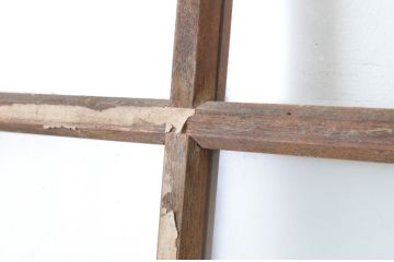 アンティーク建具　経年を感じさせる木味が魅力のガラス戸3枚セット(引き戸)(R-064639)