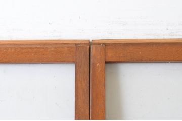 アンティーク建具　経年を感じさせる木味が魅力のガラス戸3枚セット(引き戸)(R-064639)