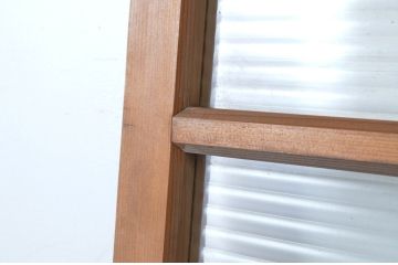 アンティーク建具　昭和レトロな雰囲気のモールガラス入り引き戸2枚セット(ガラス戸)(R-064640)