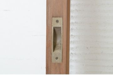 アンティーク建具　昭和レトロな雰囲気のモールガラス入り引き戸2枚セット(ガラス戸)(R-064640)