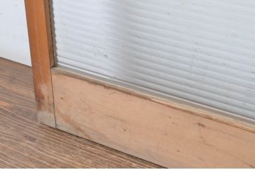 アンティーク建具　昭和レトロな雰囲気のモールガラス入り引き戸2枚セット(ガラス戸)(R-064640)
