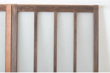 アンティーク建具　上手物!!　腰板欅(ケヤキ)材　和の空間作りにおすすめの玄関戸2枚セット(ガラス戸、引き戸)(R-064642)