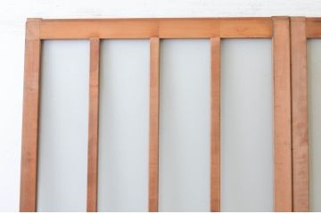 アンティーク建具　上手物!!　腰板欅(ケヤキ)材　和の空間作りにおすすめの玄関戸2枚セット(ガラス戸、引き戸)(R-064642)
