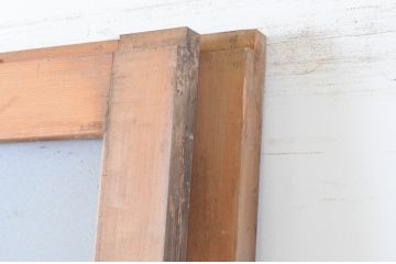 アンティーク建具　上手物!!　腰板欅(ケヤキ)材　和の空間作りにおすすめの玄関戸2枚セット(ガラス戸、引き戸)(R-064642)