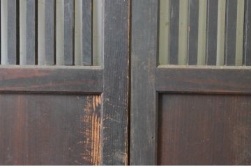 アンティーク建具　落ち着いた和の空間を演出する格子帯戸3枚セット(格子戸、引き戸)(R-064643)