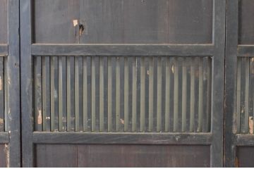 アンティーク建具　落ち着いた和の空間を演出する格子帯戸3枚セット(格子戸、引き戸)(R-064643)