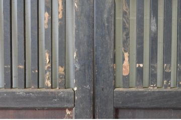 アンティーク建具　落ち着いた和の空間を演出する格子帯戸3枚セット(格子戸、引き戸)(R-064643)