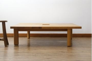 中古　飛騨産業　キツツキ　森のことばシリーズ　SN161T　優しい木の温もり溢れる正方形フロアテーブル(座卓、ローテーブル、センターテーブル)(定価約18万9千円)(R-064659)