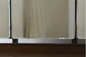 イギリスアンティーク　オーク材　品のある猫脚のデザインがお洒落な三面鏡のドレッサー(鏡台、化粧台、ミラー)(R-064661)