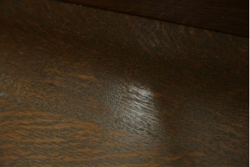 イギリスアンティーク　オーク材　品のある猫脚のデザインがお洒落な三面鏡のドレッサー(鏡台、化粧台、ミラー)(R-064661)