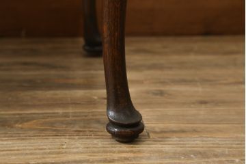 イギリスアンティーク　オーク材　品のある猫脚のデザインがお洒落な三面鏡のドレッサー(鏡台、化粧台、ミラー)(R-064661)