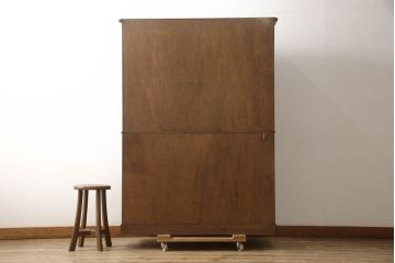 和製ビンテージ　神戸洋家具　優美な彫刻デザインが目を惹く和タンス(着物箪笥、収納たんす、衣装箪笥、整理箪笥、引き出し、ヴィンテージ)(R-064662)