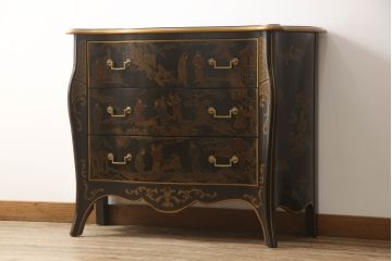 中古　希少!!　DREXEL HERITAGE(ドレクセルヘリテイジ)　シノワズリ様式　繊細なデザインが目を惹くサイドチェスト(コモード、ドロワー、引き出し)(R-064665)