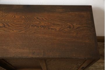 和製アンティーク　ネームプレート付き引き出し5杯がノスタルジックな雰囲気を醸し出す収納棚(サイドボード、サイドチェスト、サイドキャビネット、戸棚)(R-064672)