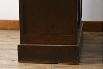 和製アンティーク　楢(ナラ)材　組立式　重厚感ある佇まいが目を引く両袖机(ニーホールデスク、ワークデスク、オフィスデスク、在宅用、在宅ワーク)(R-064726)