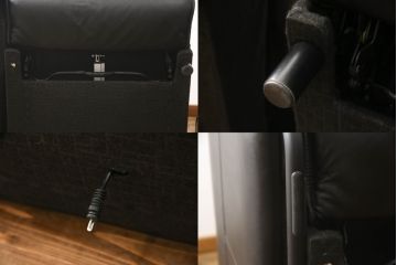 中古　極美品　EKORNES(エコーネス)　ストレスレス　エミリー　くつろぎの時間におすすめの本革ソファ(電動モーター式、二人掛け、2Pソファ、スチール、マットブラック、2P、北欧)(定価約78万円)(R-064727)