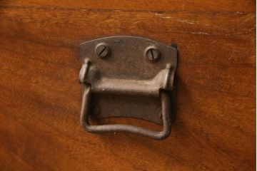 ヨーロッパアンティーク　くすのき(楠)材　レトロな空間演出を盛り上げてくれる船トランク(舟トランク、ブランケットボックス、トランクテーブル、センターテーブル、ローテーブル、ディスプレイ)(R-064729)