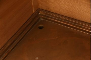 和製ビンテージ　杉材の柾目が美しい!　シンプルなデザインの置き水屋(茶水屋、置水屋、戸棚、茶棚、収納棚、ヴィンテージ)(R-064733)