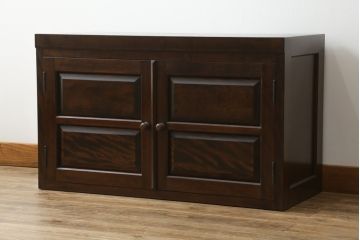 中古　美品　松本民芸家具風　和洋どちらのインテリアにも取り入れやすいローボード(テレビ台、テレビボード、収納棚、戸棚)(R-064735)