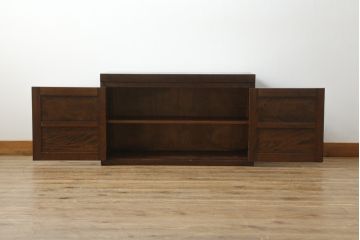 中古　美品　松本民芸家具風　和洋どちらのインテリアにも取り入れやすいローボード(テレビ台、テレビボード、収納棚、戸棚)(R-064735)