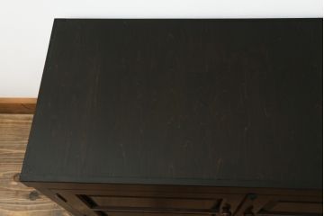 中古　美品　松本民芸家具風　和洋どちらのインテリアにも取り入れやすいローボード(テレビ台、テレビボード、収納棚、戸棚)(R-064735)