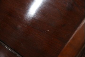 アジアンビンテージ　高級品!!　凝ったデザインの彫刻が魅力の唐木材製ベンチ(長椅子、長イス、花梨材、カリン材、板座チェア、3人掛けベンチ、ヴィンテージ)(R-064738)