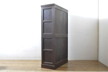 中古　松本民芸家具　落ち着きのある洗練された佇まいが魅力のG-1型面取食器棚(カップボード、収納棚、戸棚、キャビネット、本箱、上下バラ売り可能)(定価約57万円)(R-064744)