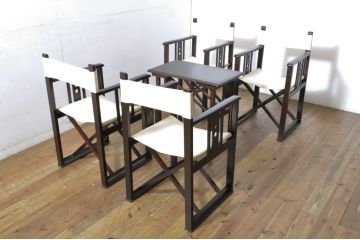 和製アンティーク　山葉(ヤマハ・日本楽器)　和モダンテイストにぴったり!上質なフォールディングチェア2脚セット(文化椅子、折りたたみ式チェア、折り畳み、イス)(R-064748)