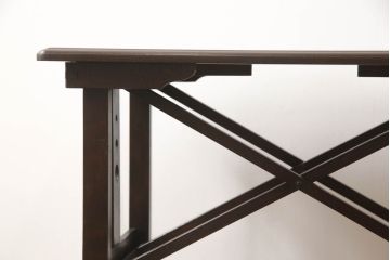 和製アンティーク　山葉(ヤマハ、日本楽器)　シンプルな透かしがアクセントの折り畳みテーブル(折りたたみ机、サイドテーブル、コンソールテーブル、作業台、カフェテーブル、コーヒーテーブル)(R-064749)