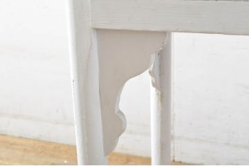 和製アンティーク　ホワイトペイントが可愛らしい四面ガラスのケビントガラスケース(ショーケース、キャビネット、収納棚、陳列棚、飾り棚、戸棚、店舗什器)(R-064832)