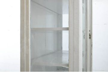 和製アンティーク　希少!!　大正時代!!　古作造り　角ばったデザインがレトロな雰囲気を醸し出すケビントガラスケース(ショーケース、デンタルケース、デンタルキャビネット、収納棚、陳列棚、飾り棚、戸棚、店舗什器)(R-064835)