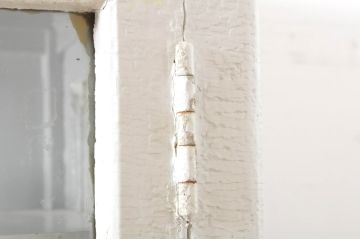 和製アンティーク　希少!!　大正時代!!　古作造り　角ばったデザインがレトロな雰囲気を醸し出すケビントガラスケース(ショーケース、デンタルケース、デンタルキャビネット、収納棚、陳列棚、飾り棚、戸棚、店舗什器)(R-064835)