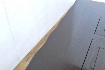 中古　広島県　博永家具　高級感漂う和モダンデザインが魅力の囲炉裏ダイニングセット(ダイニングテーブル、4人掛け、4P、ダイニングチェア、板座チェア、椅子、イス、いす、食卓、木製火鉢)(定価約134万円)(R-064836)