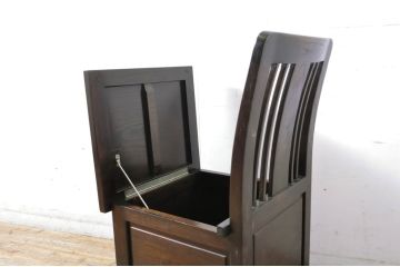 中古　広島県　博永家具　高級感漂う和モダンデザインが魅力の囲炉裏ダイニングセット(ダイニングテーブル、4人掛け、4P、ダイニングチェア、板座チェア、椅子、イス、いす、食卓、木製火鉢)(定価約134万円)(R-064836)
