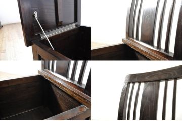 中古　広島県　博永家具　高級感漂う和モダンデザインが魅力の囲炉裏ダイニングセット(ダイニングテーブル、4人掛け、4P、ダイニングチェア、板座チェア、椅子、イス、いす、食卓、木製火鉢)(定価約134万円)(R-064836)