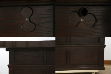 中古　広島県　博永家具　高級感漂う和モダンデザインが魅力の囲炉裏ダイニングセット　定価約134万円　(R-064836)