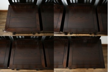 中古　広島県　博永家具　高級感漂う和モダンデザインが魅力の囲炉裏ダイニングセット　定価約134万円　(R-064836)