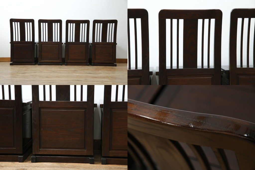 中古　広島県　博永家具　高級感漂う和モダンデザインが魅力の囲炉裏ダイニングセット　定価約134万円　(R-064836)