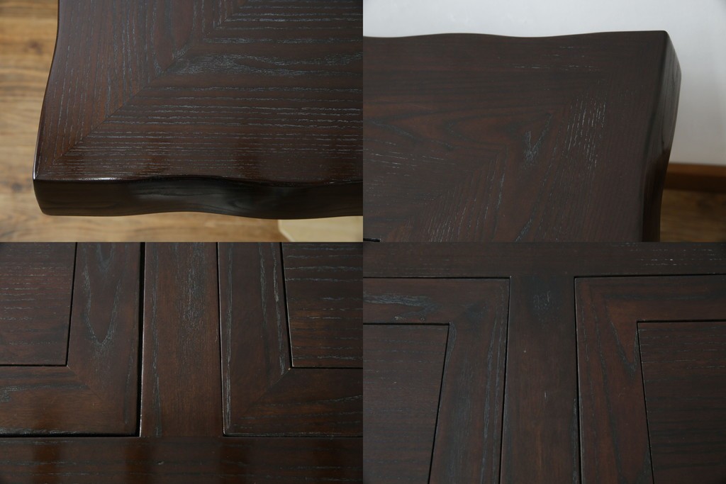 中古　広島県　博永家具　高級感漂う和モダンデザインが魅力の囲炉裏ダイニングセット　定価約134万円　(R-064836)