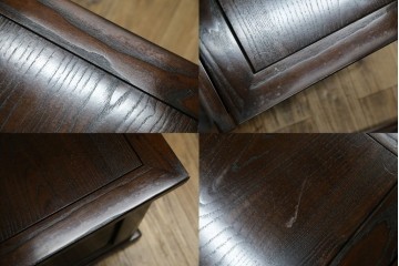 中古　広島県　博永家具　高級感漂う和モダンデザインが魅力の囲炉裏ダイニングセット　定価約134万円　(R-064836)