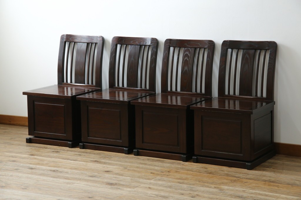 中古　広島県　博永家具　高級感漂う和モダンデザインが魅力の囲炉裏ダイニングセット　定価約134万円　(R-064836)