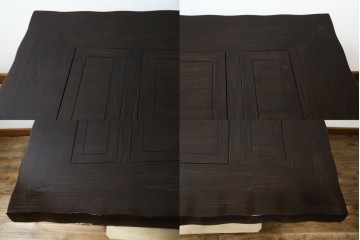 中古　広島県　博永家具　高級感漂う和モダンデザインが魅力の囲炉裏ダイニングセット　定価約134万円　(R-064836)