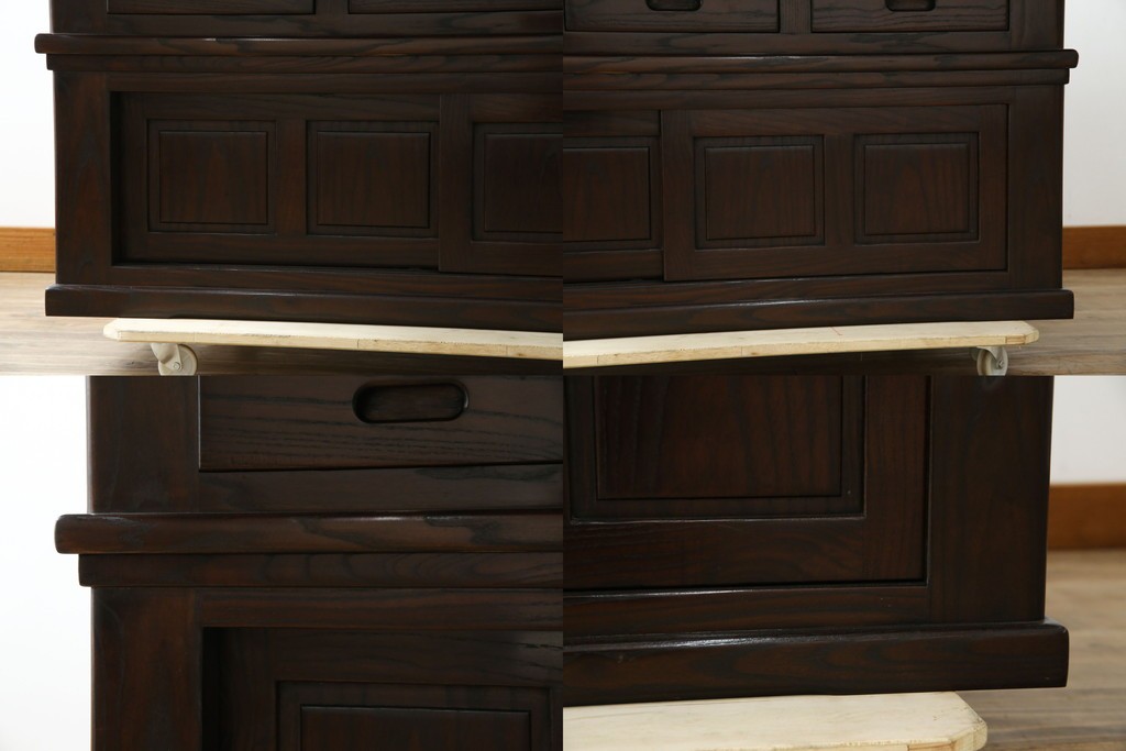 中古　広島県　博永家具　高級感漂う和モダンデザインが魅力の囲炉裏ダイニングセット　定価約134万円　(R-064836)