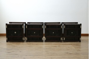 中古　広島県　博永家具　高級感漂う和モダンデザインが魅力の囲炉裏ダイニングセット　定価約134万円　(R-064836)