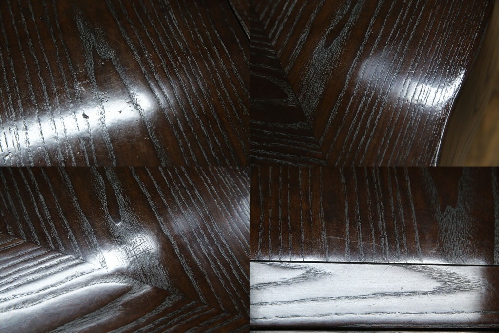 中古　広島県　博永家具　高級感漂う和モダンデザインが魅力の囲炉裏ダイニングセット　定価約134万円　(R-064836)