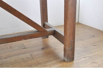 和製アンティーク　天板厚32ミリ!　古い木味に魅了される重厚な作業台(ダイニングテーブル、食卓、4人掛け、6人掛け)(R-064837)