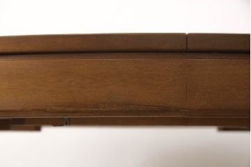 イギリスビンテージ　Nathan(ネイサン)社　チーク材　スタイリッシュなデザインが魅力的なエクステンションテーブル(ダイニングテーブル、拡張式テーブル、ラウンドテーブル、北欧、ヴィンテージ、2人掛け、4人掛け、6人掛け)(R-064839)